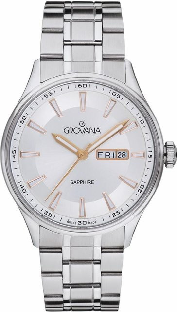 Grovana Armbanduhr Edelstahl, Quarz, Silber, Herren - Bild 1