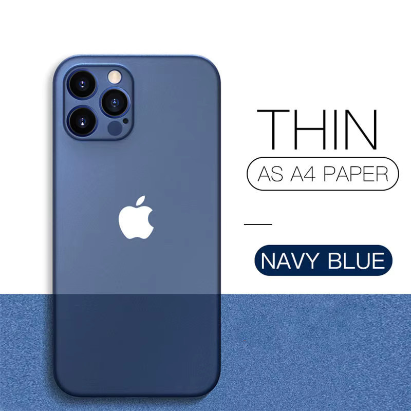 Ultradünne matte Handyhülle für iPhone 11 12 13 14 15 Pro Max Mini X XR XS in Grau und Blau - Bild 2