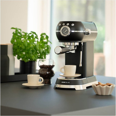 HOME DELUXE Espresso Siebträgermaschine EXQUISITE in Matt Schwarz