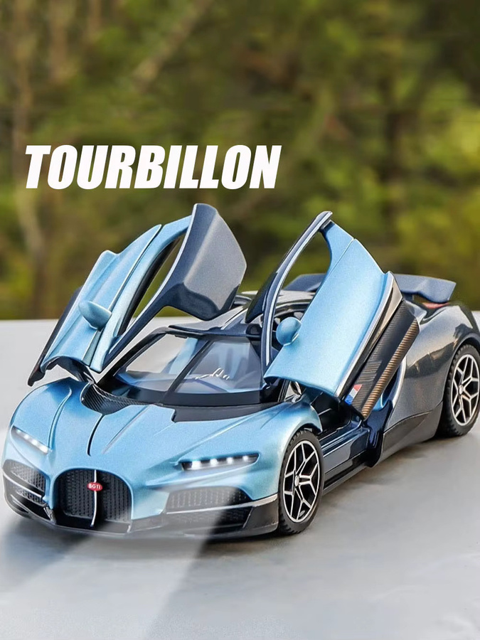 RMZ city Tourbillon Chiron Sportwagen, Modell Spielzeug, 1:32, mit Licht und Sound, blau - Bild 5