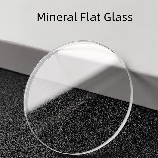 Mineral-Uhrenkristall, rund, transparent, 28–37,5 mm, 1,5 mm dick - Bild 1