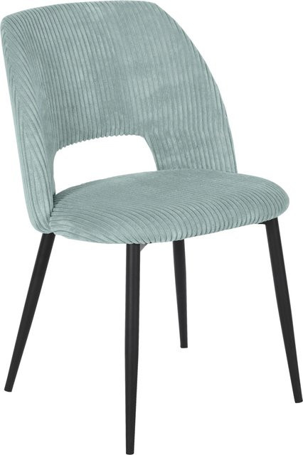 Mömax Stuhl Zoe in Grün mit Metallgestell und Cord-Bezug - Bild 1