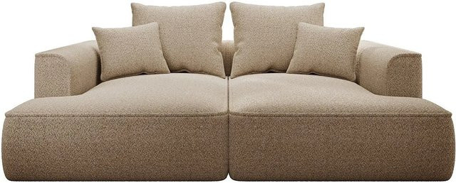 Vente-unique Sofa Pineta in Taupe und Beige aus Chenille-Stoff mit Armlehnen, Breite: 230 cm - Bild 1