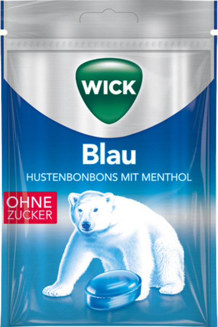 Wick Blau Hustenbonbons Menthol zuckerfrei 72 g - Bild 1