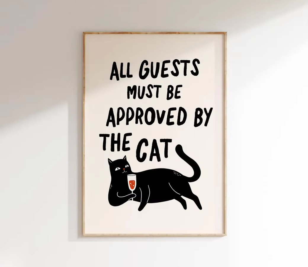 Abstraktes Katzen-Poster von SHENCHEN in minimalistischem Design als Wanddekoration für Katzenliebhaber - Bild 2