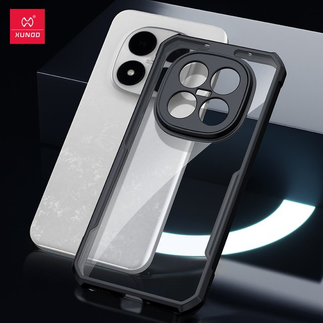 Xundd Schutzhülle für Xiaomi Redmi Note 15 Pro Plus, Note 15 Pro, Note 15 4G und 5G, stoßfeste Airbag Shell Case, transparent/schwarz - Bild 1
