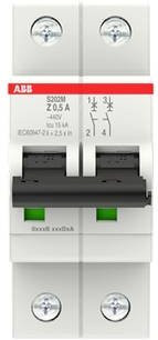 ABB S202M-Z0.5 Leitungsschutzschalter 0,5A 400V Grau - Bild 1