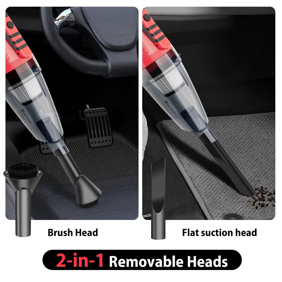 DayPlus 2-in-1 Akku-Handstaubsauger in Rot für Zuhause, Auto und Tierhaare - Bild 4