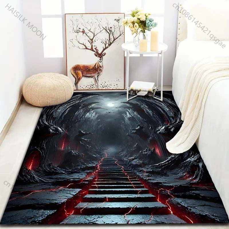 UQIDEHOME Teppich Dark Road To Hell in Grau, Modernes Design, B/L: 60 x 40 cm - Bild 2