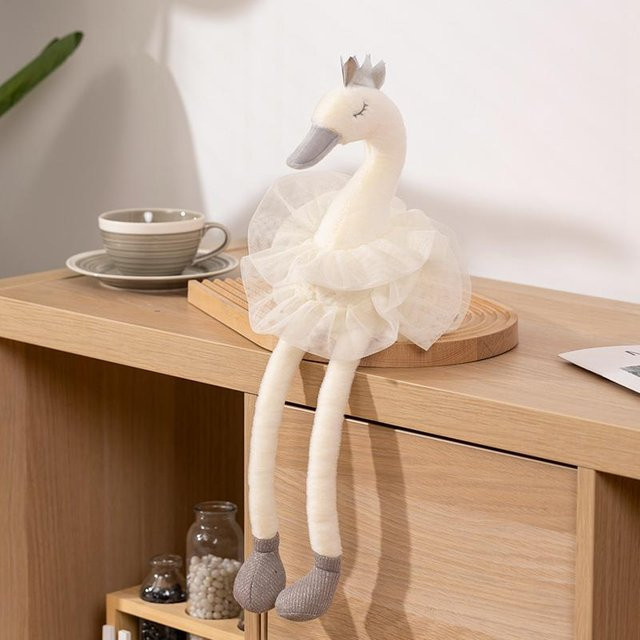 Yiran toy Schwan Plüschpuppe Kissen, Rosa Grau Weiß, 40cm - Bild 1