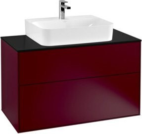 Villeroy & Boch Waschtischunterschrank Finion in Rot, Wandhängend, Glänzend, B/T/H: 100 x 50,1 x 60,3 cm - Bild 1