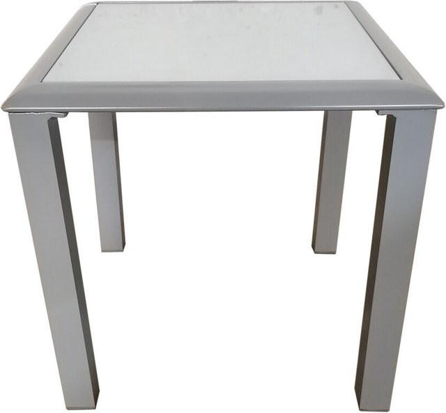 Villana Sylvania Beistelltisch aus Aluminium und Sicherheitsglas in Silber/Weiß, B/T/H: 45 x 45 x 45 cm - Bild 1