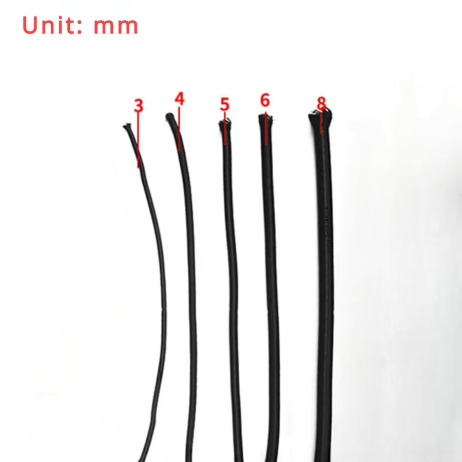 Elastisches Gummiband in Schwarz für Handwerk, DIY und Bekleidung, verschiedene Stärken von 3 mm bis 8 mm - Bild 2