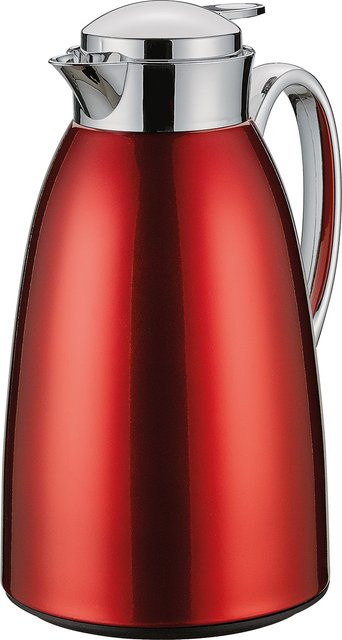 Isolierkanne Cilio Venezia in Rot aus Edelstahl und Glas - Bild 1