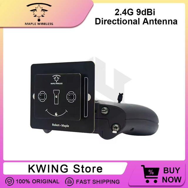 Maple Wireless 2,4 GHz 9 dBi Richtantenne mit SMA/RP-SMA Anschlüssen in Schwarz für Radiomaster Jumper SIYI Radio Controller FPV - Bild 1
