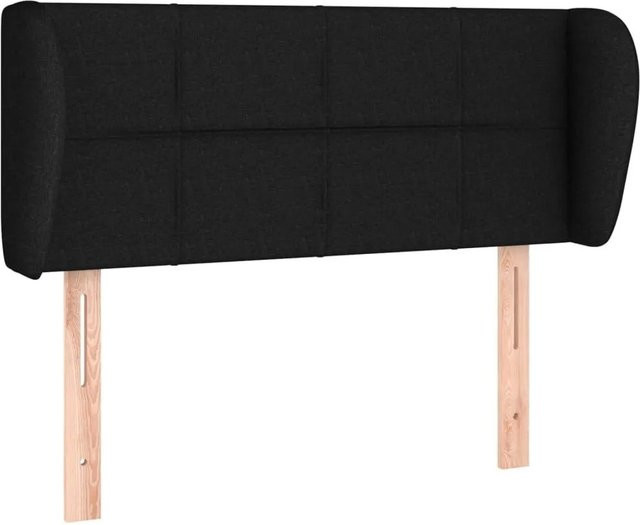 vidaXL Kopfteil mit Ohren in Schwarz aus Stoff, B/T/H: 83 x 23 x 78/88 cm - Bild 1