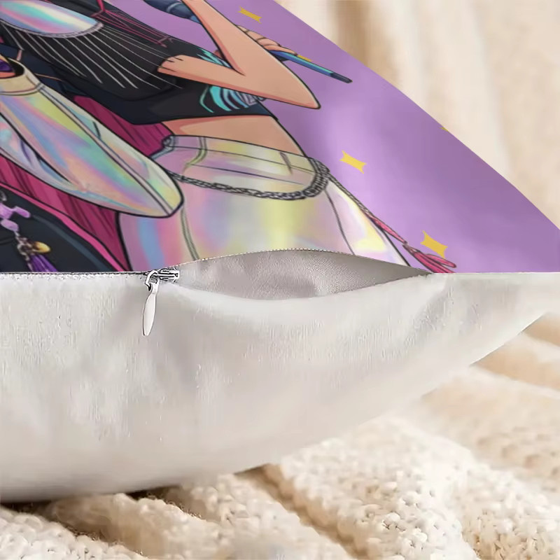 Hasbro Kpop Dekokissen mit Anime-Girl-Group-Aufdruck, quadratisches Zierkissen in Multicolour für Sofa und Schlafzimmer - Bild 4