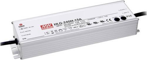 Mean Well MW HLG-240H-15A LED-Treiber, silberner LED-Trafo mit 225W, 15A und 15 V/DC, IP67 Schutzklasse - Bild 1
