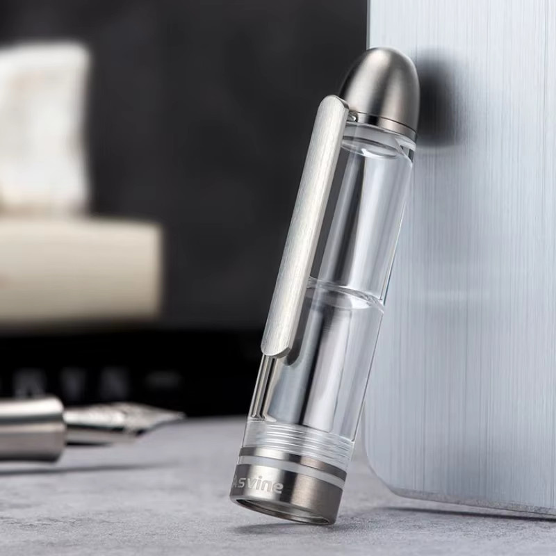 Asvine P36 Kolbenfüll-Füllfederhalter aus Titan und Acryl für Büro und Schule - Bild 4