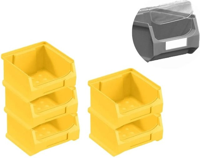 PROREGAL SparSet 5 x Gelbe Sichtlagerbox 1.0 mit Abdeckung, H x B x T: 6 x 10 x 10 cm - Bild 1