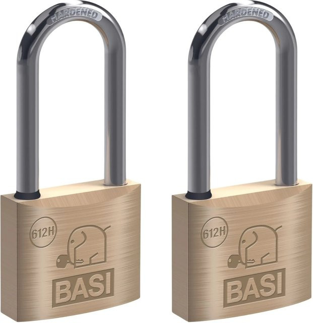 BASI Vorhangschloss Set mit 2x VHS 612H, verschiedenschließend, Messinggehäuse in Gold, Breite: 40 mm, Bügelhöhe: 63 mm - Bild 1
