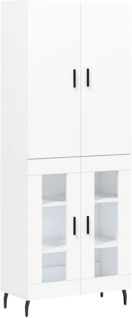 vidaXL Highboard Weiß mit Glastüren B/T/H: 69,5 x 34,0 x 180,0 cm - Bild 1
