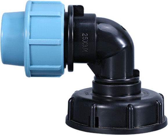 IBC Wassertank Rohrverbindungen und Bewässerungsadapter für Gartenwasseranschlüsse, Winkelanschluss 32 mm - Bild 1