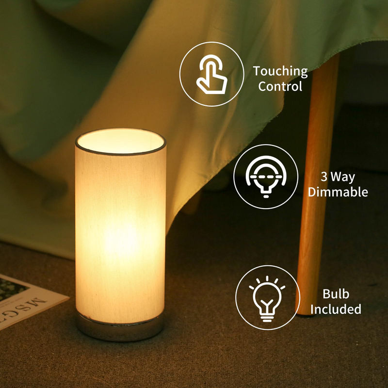 Moderne TOMTOP JMS Tischleuchte in Grau mit Touch-Steuerung, dimmbar und inklusive LED-Leuchtmittel für Wohnzimmer, Schlafzimmer und Büro - Bild 5
