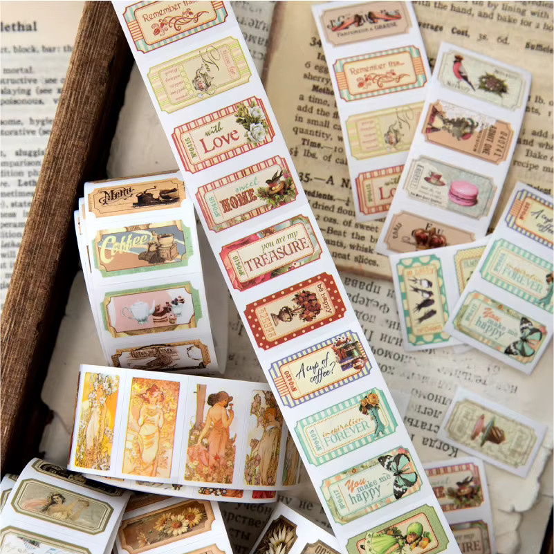 Vintage Brief Washi Tape Dekor Bänder in Multicolour für Scrapbooking und DIY Bastelarbeiten, Breite: 2,5 cm - Bild 6