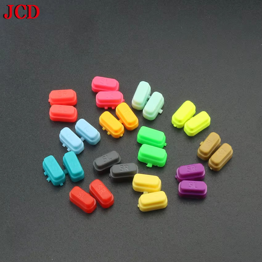4-teiliges Ersatz-Set für Nintendo Switch Joy-Con: Seitliche Trigger-Knöpfe SR und SL in Grau und Multicolour - Bild 1