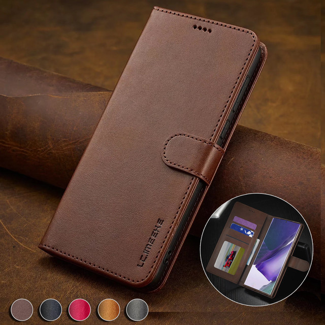 Business Lederhülle Flip-Wallet Karten-Handyhülle für Samsung Galaxy S26 S25 Ultra S24 FE S23 Plus A17 A16 A26 A36 A56 A37 A57 in Schwarz und Braun - Bild 1