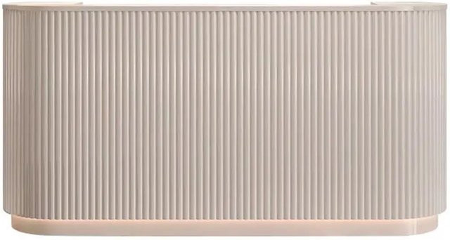 360Home Empfangstisch für Salon und Geschäft in Beige, moderner Tresen mit Kasse, B: 130 cm, H: 100 cm, T: 60 cm - Bild 1