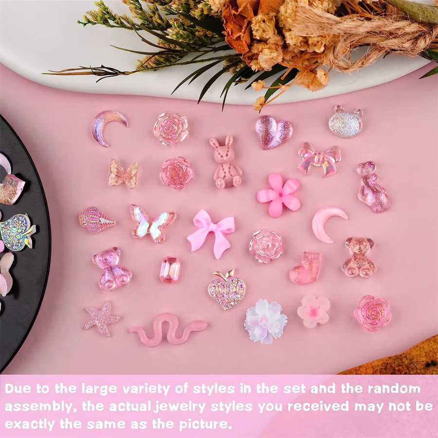 50 Stück Nail Art Charms Harz Zubehör, Cartoon Formen, Glänzend - Bild 2