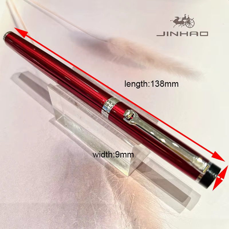 JINHAO Klassischer Füllfederhalter aus Metall und Holz für Business und Büro in Blau oder Rot - Bild 1