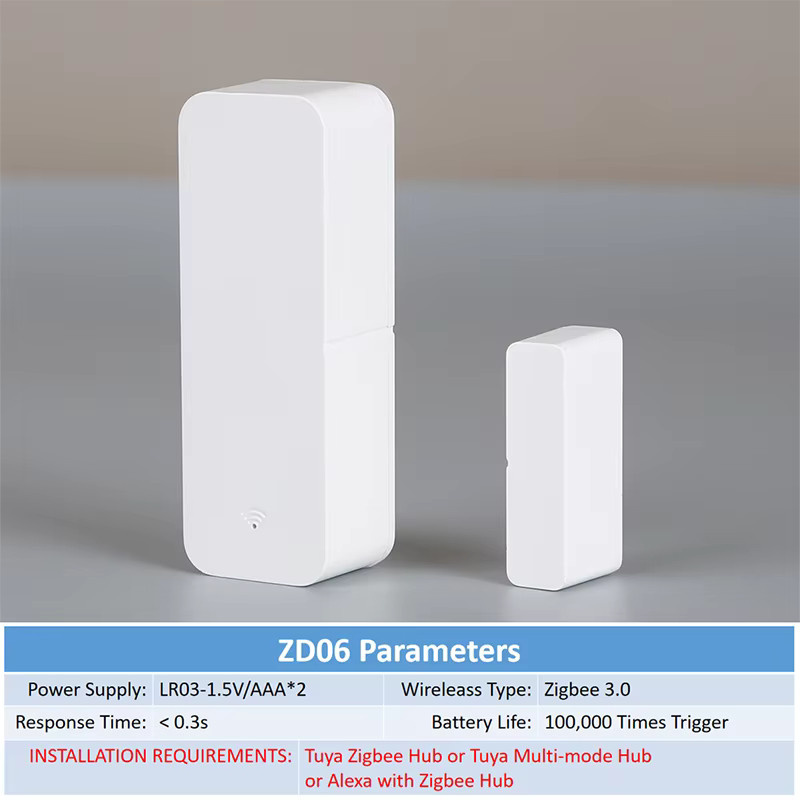 Tuya Zigbee 3.0 Tür-Fenster-Sensor in Weiß mit Smart Life App-Fernsteuerung für Alexa, Yandex, Zigbee2Mqtt und ZHA - Bild 5