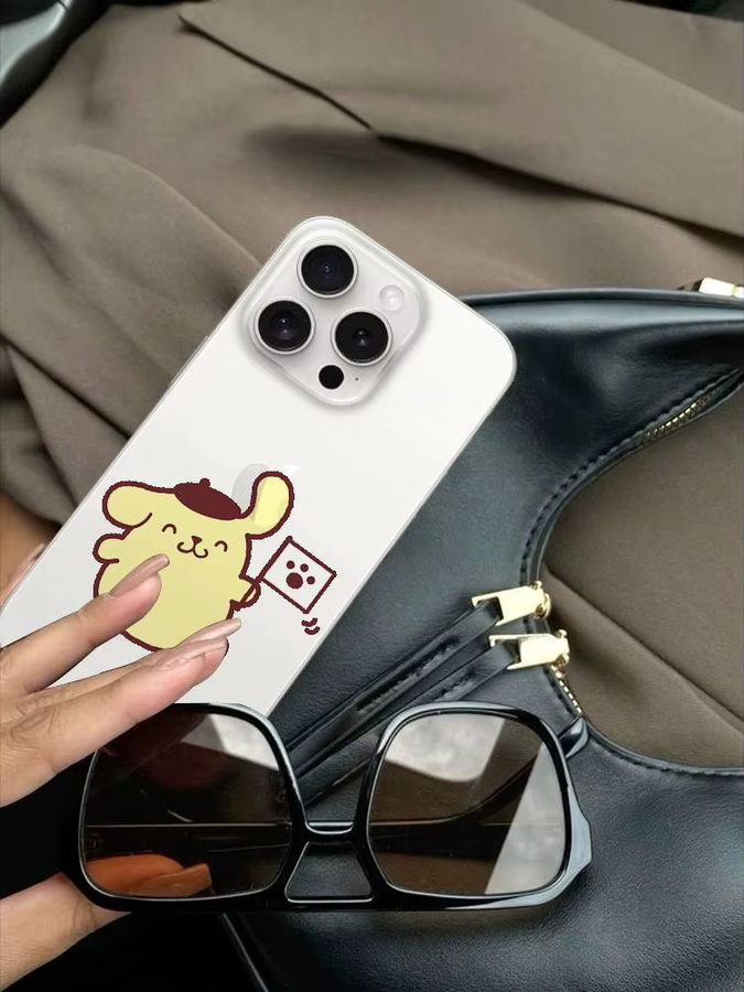P-Pom Pom Purin Handyhülle für Apple iPhone 11 bis 17 Pro Max, transparente weiche Schutzhülle - Bild 5