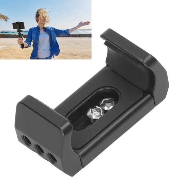 Aramox Powerbank-Halterung aus Aluminiumlegierung in Schwarz mit 1/4 Zoll Schraubenloch für eine Breite von 53 bis 80 mm - Bild 1