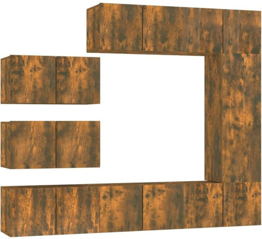 Vidaxl 8-teiliges TV-Schrank-Set in Räuchereiche Braun im klassischen Design - Bild 1