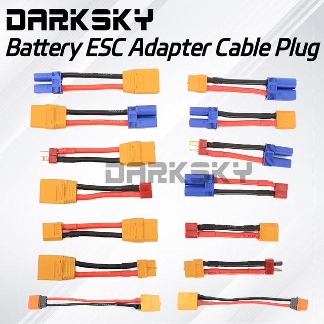 DARK SKY Adapter Kabel Set XT60 zu EC5 und XT60 zu TRX Stecker Männlich/Weiblich für RC Modell Auto Batterie und ESC - Bild 1