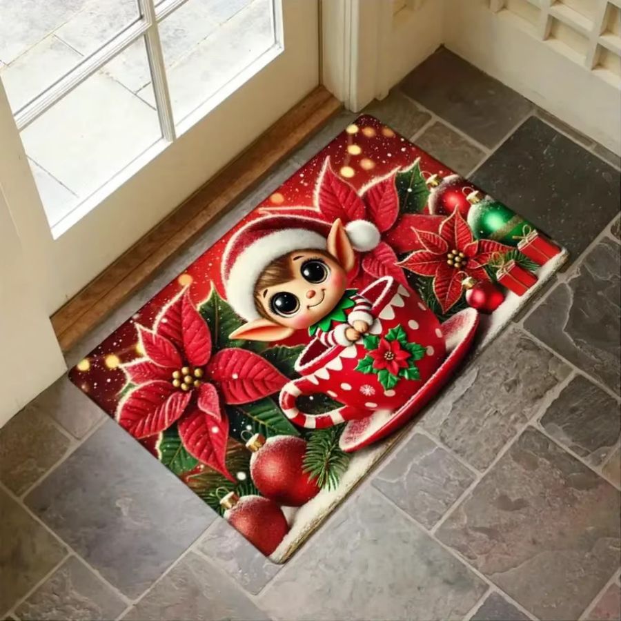 VIKAMA Weihnachtliche Fußmatte als Willkommens-Teppich für Eingangsbereich und Korridor - Bild 5