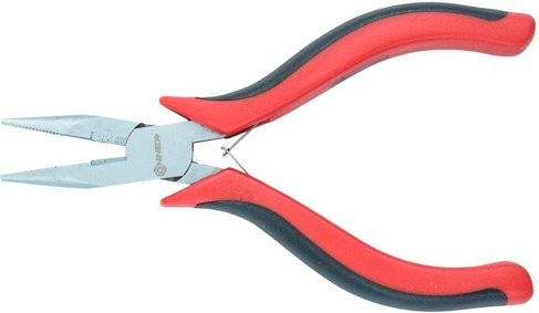 Connex Spitzzange aus Kunststoff und Metall in Rot, Silber und Schwarz, Länge: 12 cm - Bild 1