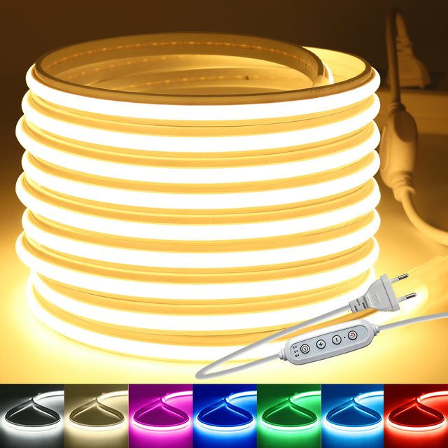 HEGEHE Dimmbarer COB LED-Neonstreifen Wasserdichtes Flexibles Silikon Band in Mehrfarben - Bild 1