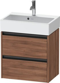 Duravit Waschtischunterschrank Ketho.2 Compact in Nussbaum Natur, wandhängend, B/T/H: 58,4 x 39,0 x 54,9 cm - Bild 1