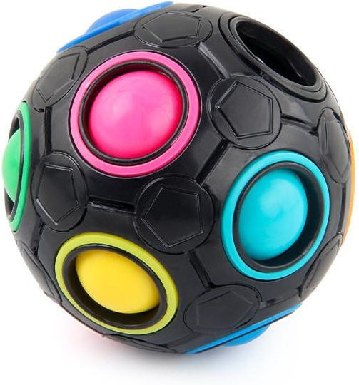 Fashnics Regenbogen-Kugel-Puzzle, Antistress-Würfel, Fußball, Zauberwürfel, Schwarz - Bild 1