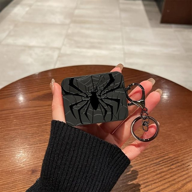 Schwarze Spinnennetz-Schutzhülle im Tropfen-Design für Apple AirPods 1, 2, 3, 4 und Pro/Pro 2 Bluetooth-Kopfhörer - Bild 1