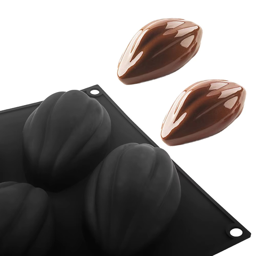 Meibum Silikonform für Olivenmousse-Kuchen mit 6 ovalen Mulden in Schwarz - Bild 4