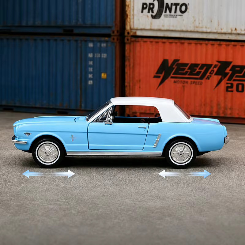 WELLY Ford 1964 1/2 Mustang, Modell, 1:24, Metall, Blau - Bild 2