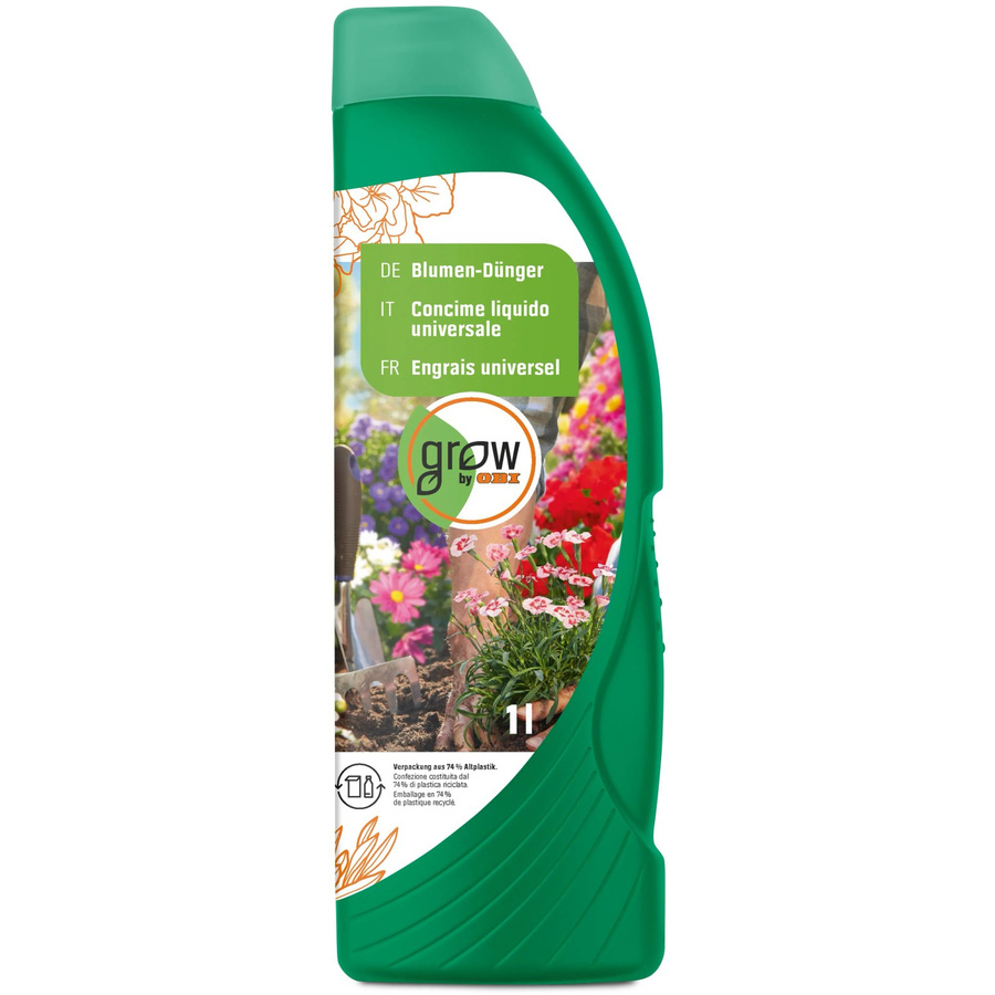 GROW by OBI Flüssiger Blumen-Dünger für Zimmerpflanzen, Balkonpflanzen und Gartenpflanzen, 1 l - Bild 2