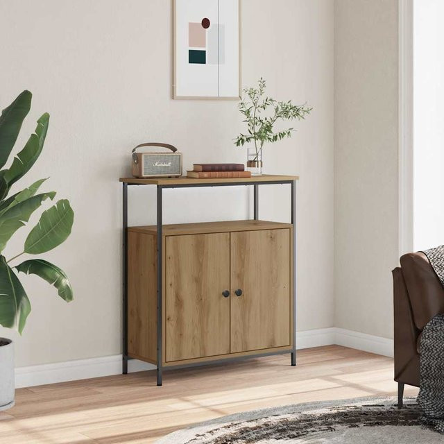 vidaXL Sideboard Artisan-Eiche in Braun aus Holzwerkstoff und Stahl, B/T/H: 70 x 30 x 80 cm - Bild 2