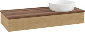 V&B Antao Waschtischunterschrank mit Frontstruktur und LED-Beleuchtung, Farbe Honey Oak, B/T/H: 120 x 50 x 19 cm - Bild 1